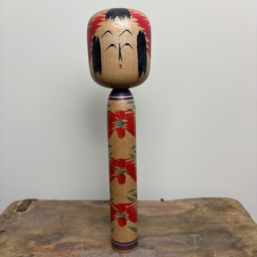 21cm Japanese Kokeshi Doll - Vintage Collectible- Antique Wooden Folk Art #B18