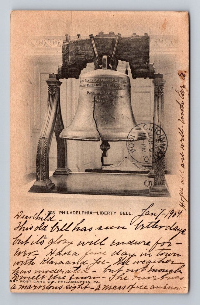 Pennsylvania PA Philadelphia Liberty Bell Vintage Postcard Standard Souvenir