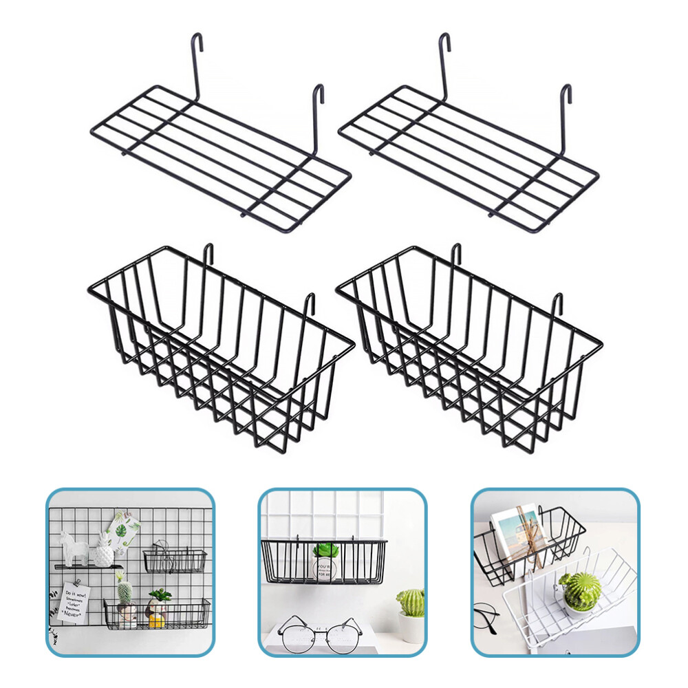 2 Sets Wall-Mounted Storage Baskets – Durable Shelves for Easy Shopping and Organized Home Storage