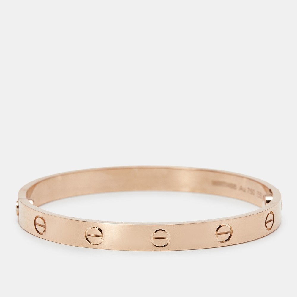 Cartier Love 18k Rose Gold Bracelet Classic Model Size 17