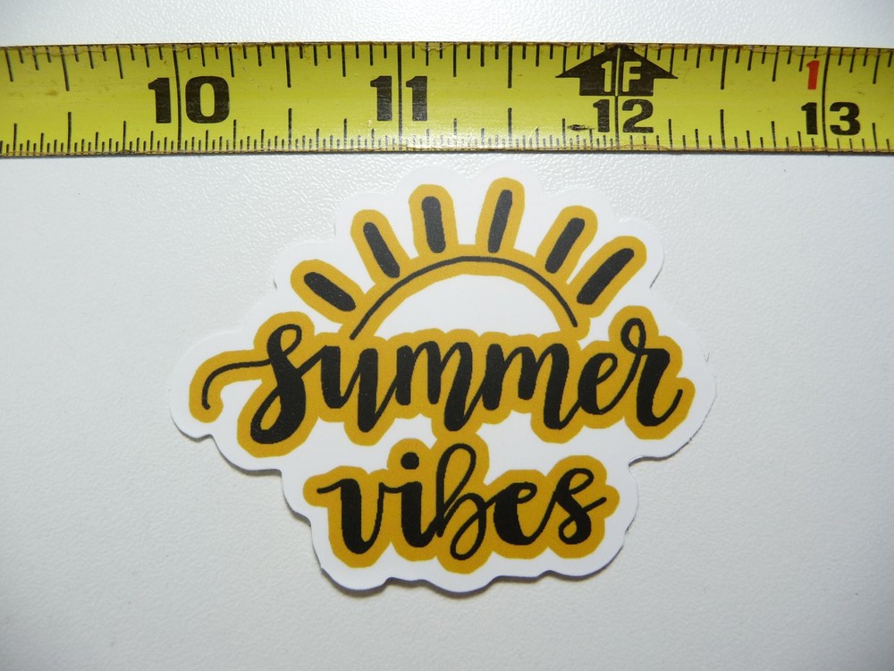 Summer Vibes Sun Decal Sticker for Hiking Camping and Nature Lovers