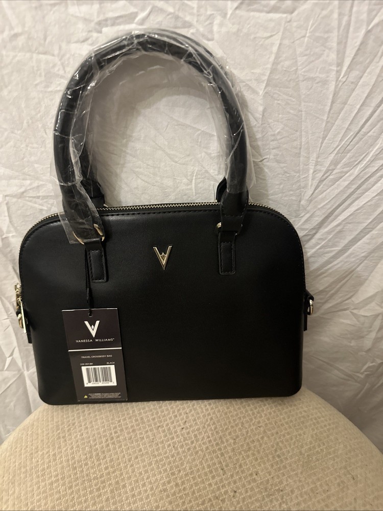 Vanessa Williams Tote Bag Shoulder Bag Purse Black Leather Mature Everyday Carry