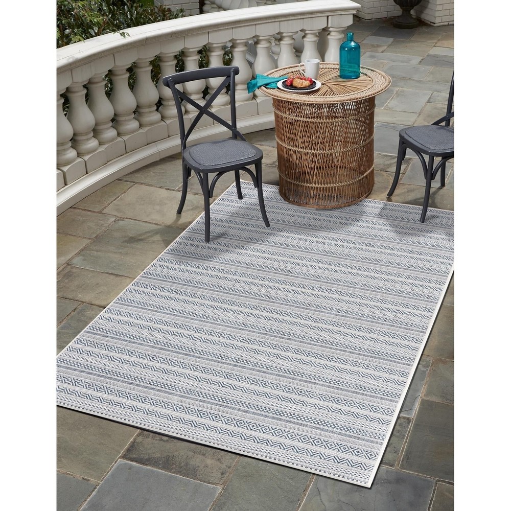 Outdoor Laser Collection Area Rug 1Q-WA42 in Neutral Tones