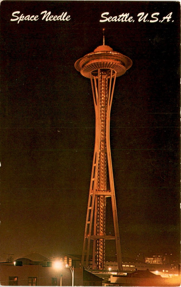 Space Needle Seattle USA Vintage Postcard by Smith-Western Co Tacoma-Portland 600 Series