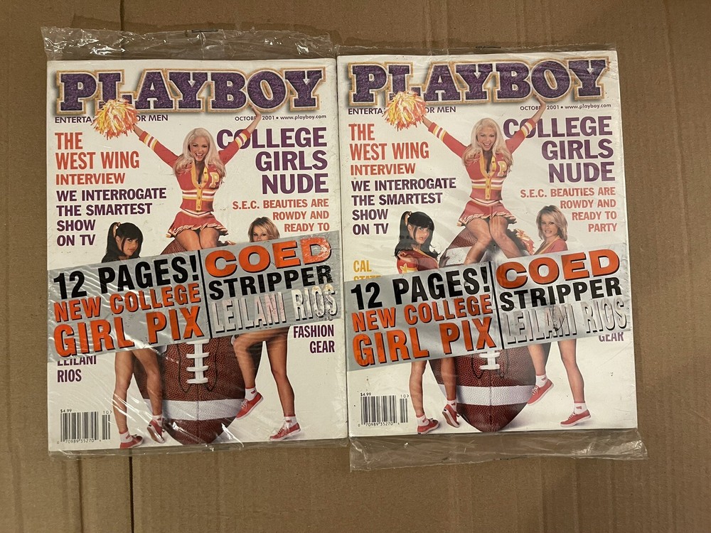 (2) NEW PLAYBOY Magazine October 2001 College Girls -COLLEGE SPORTS Vintage