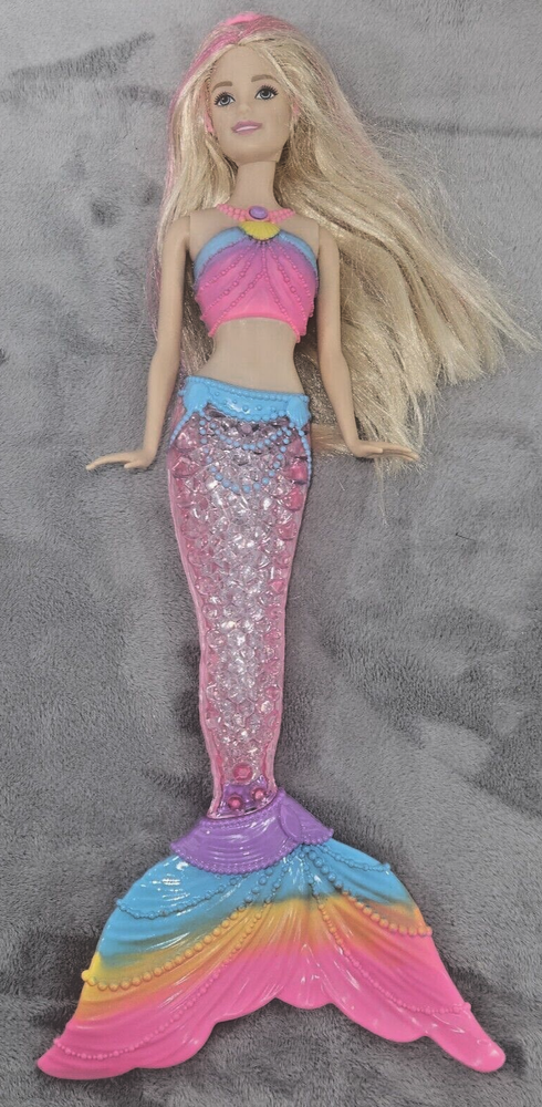 Barbie 2013 Dreamtopia Rainbow Lights Mermaid Doll  Light-up Tail New Batteries