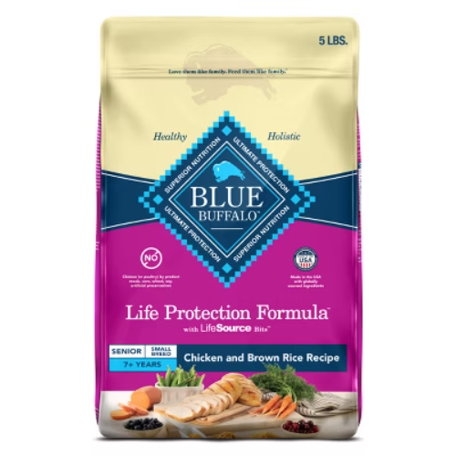 Blue Buffalo Senior Small Breed Dry Dog Food Chicken & Brown Rice  