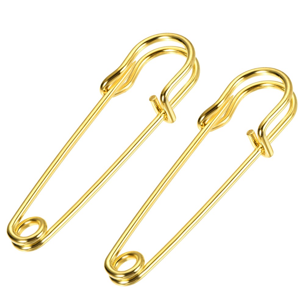 40 Gold Tone Safety Pins for Sewing Crafts Clothing 1.97 Inch Metal Pins