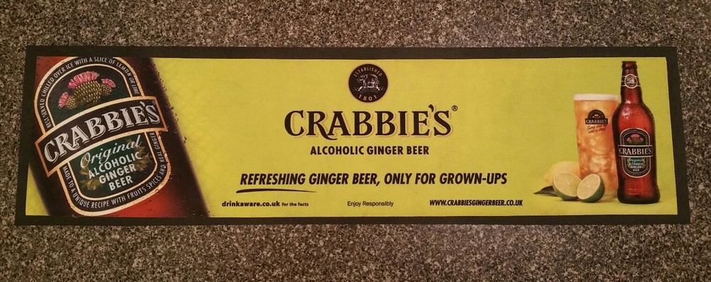 CRABBIES GINGER BEER COASTERS SET OF 4 MATS