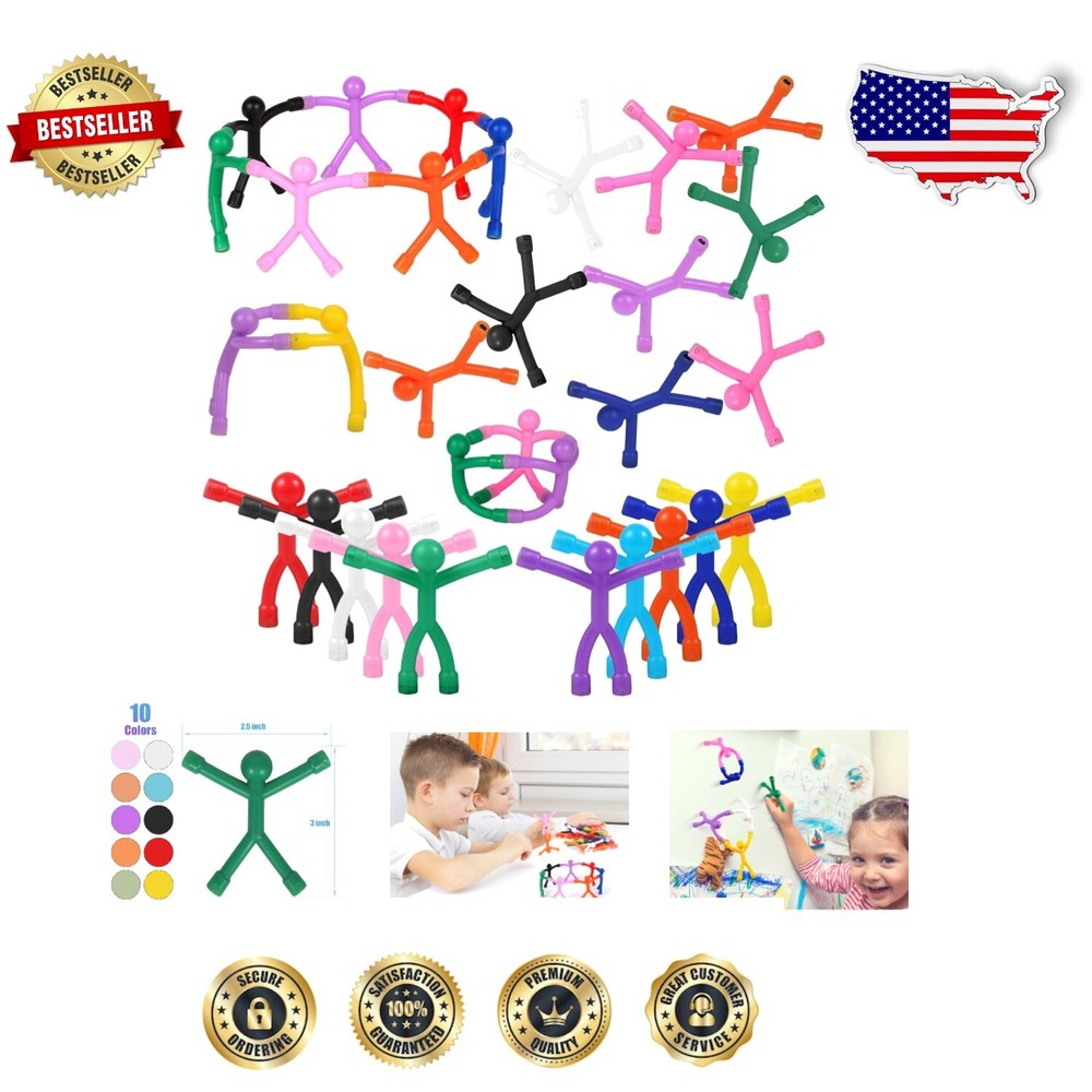 60-Piece Colorful Magnetic Figurines - Safe Travel Toys for Creative Kids