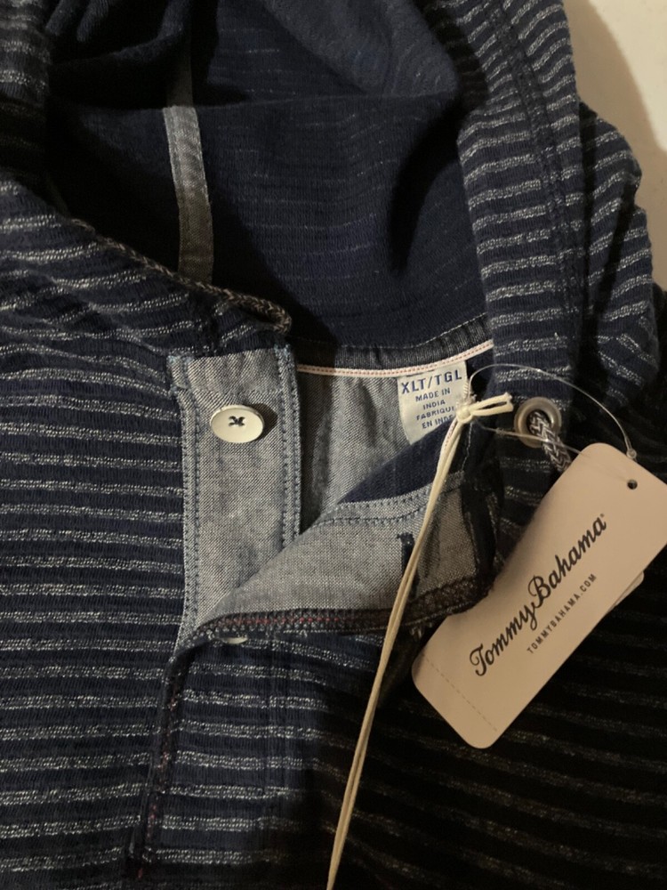 Men's Tommy Bahama, LT weight hoodie, Blue size XLT, NWT, Retail $138,