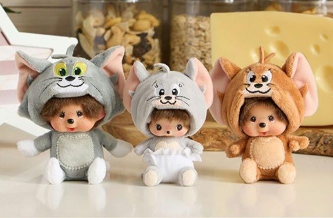 Tom and Jerry Monchhichi Big Face Keychain Set of 3