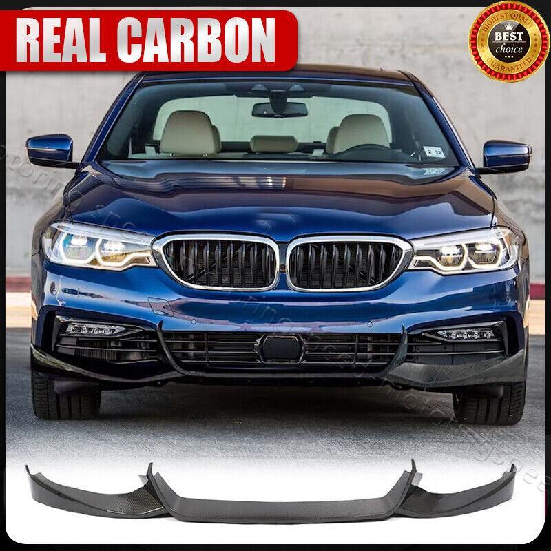 Real Carbon Front Bumper Lip Spoiler For BMW 5 Series G30 530i 540i Base 2017-19