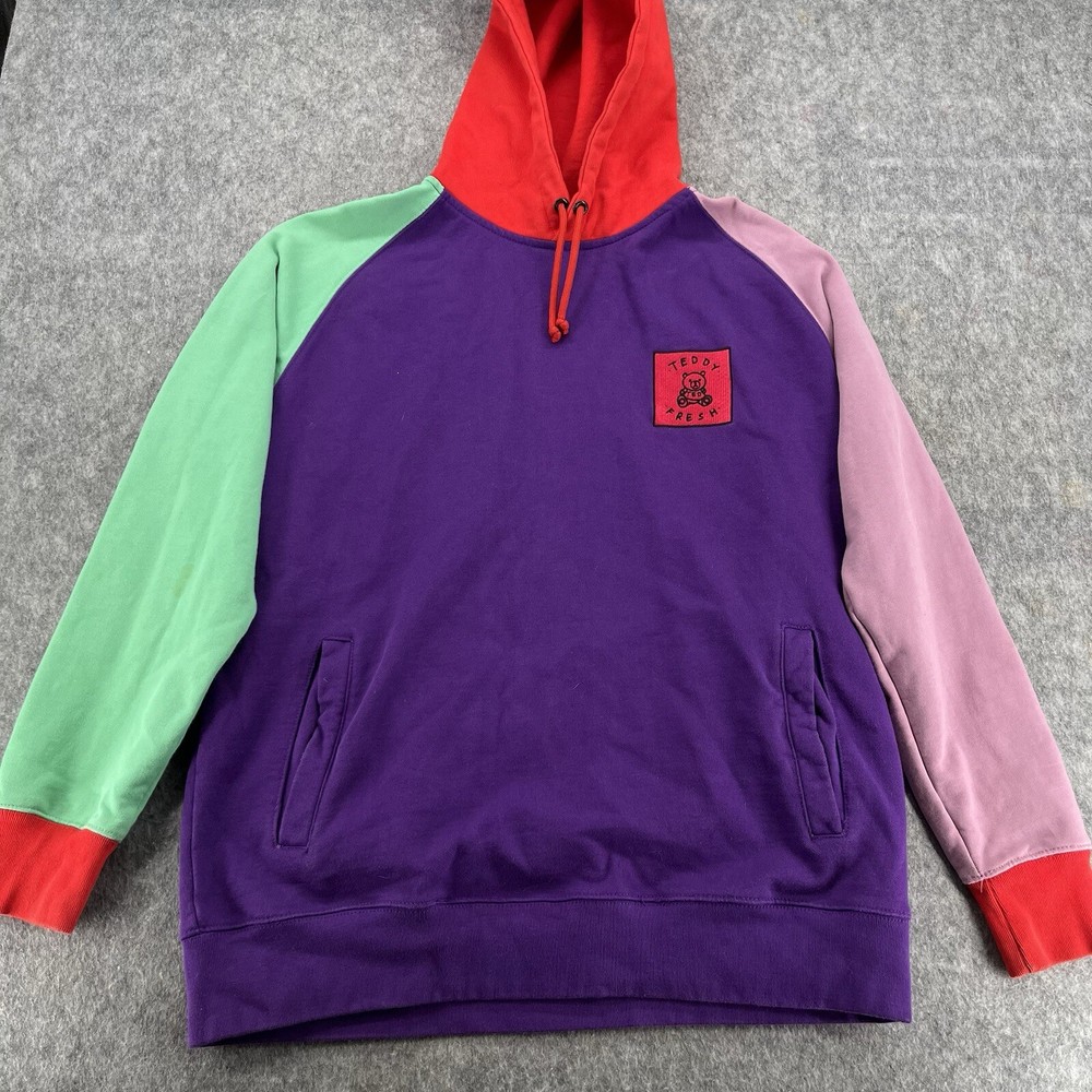 Teddy Fresh Unisex Color Block Heavyweight Hoodie Size XL