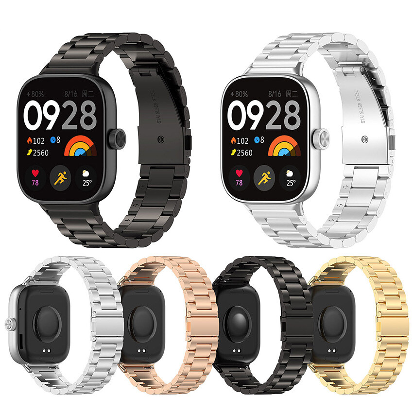 Three Bead Stainless Steel Watch Strap forXiaomi Band 9 Pro/ 8 Pro/Redmi Watch4
