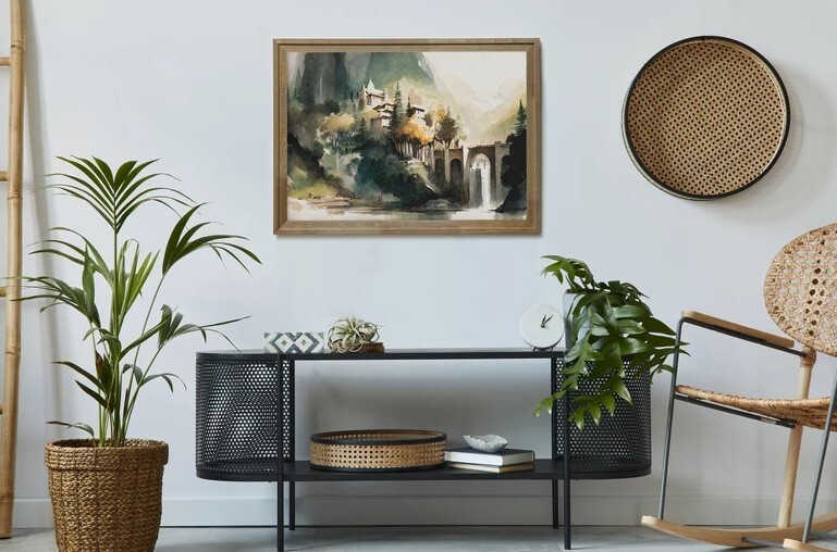 Elven City Watercolor Painting, Lord of the Rings Art, Fantasy Art