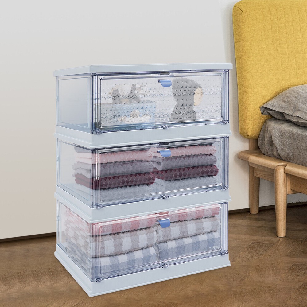 Foldable Storage Cabinet, 3-tier Storage Cabinet, Folding Storage Bins