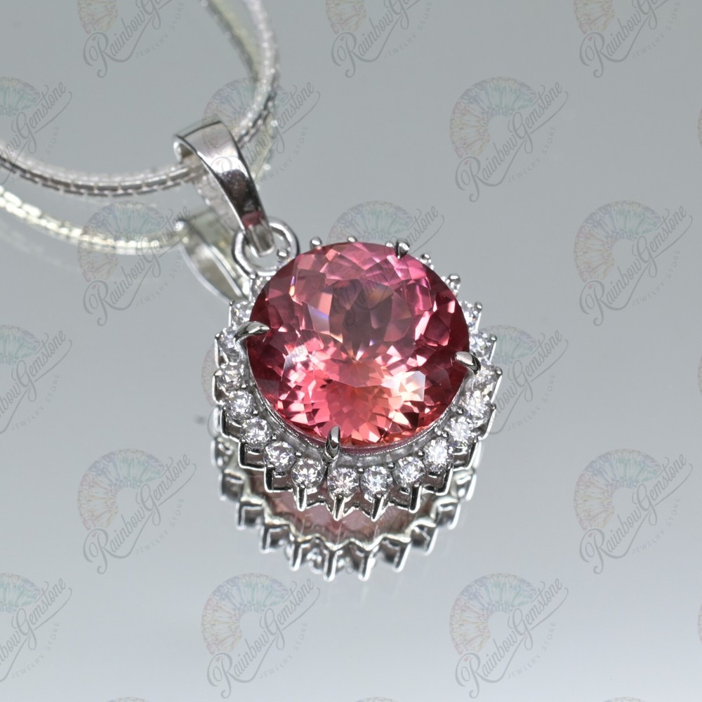 Certified Natural padparadscha Sapphire 30 Ct Gemstone 925 Silver Pendant