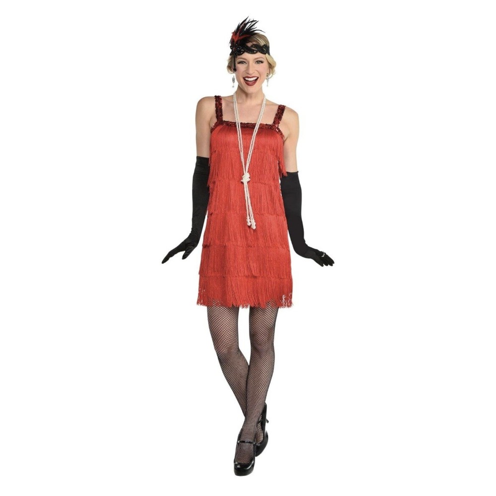 RUBY FLAPPER 1 Pc. Set Women’s Halloween Costume Size Petite L/XL Ruby Red NEW
