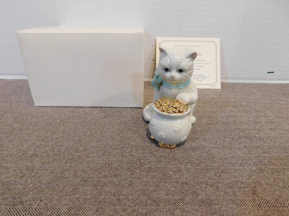 Lenox St Patrick's Day Little Irish Kitty Figurine with COA