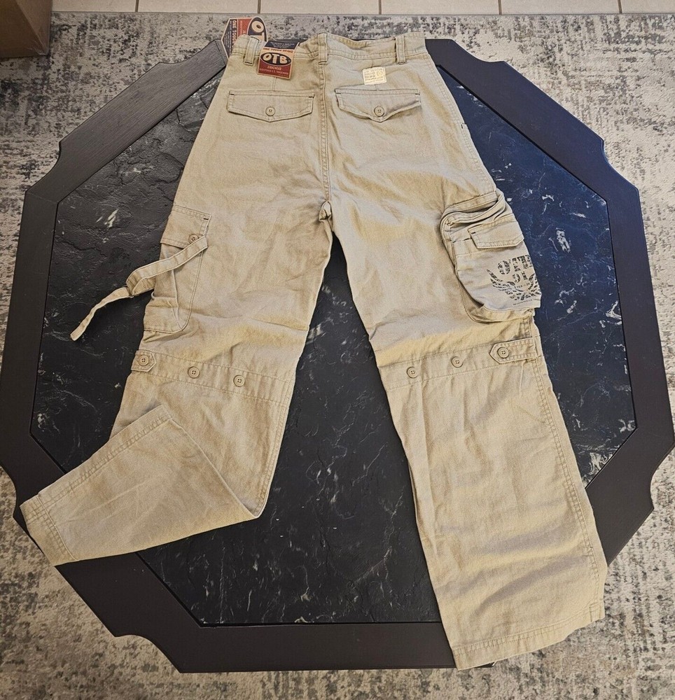 OTB One Tough Brand Baggy Cargo Pants Jeans 26 Vintage Y2K Sz 14 Youth NWT New