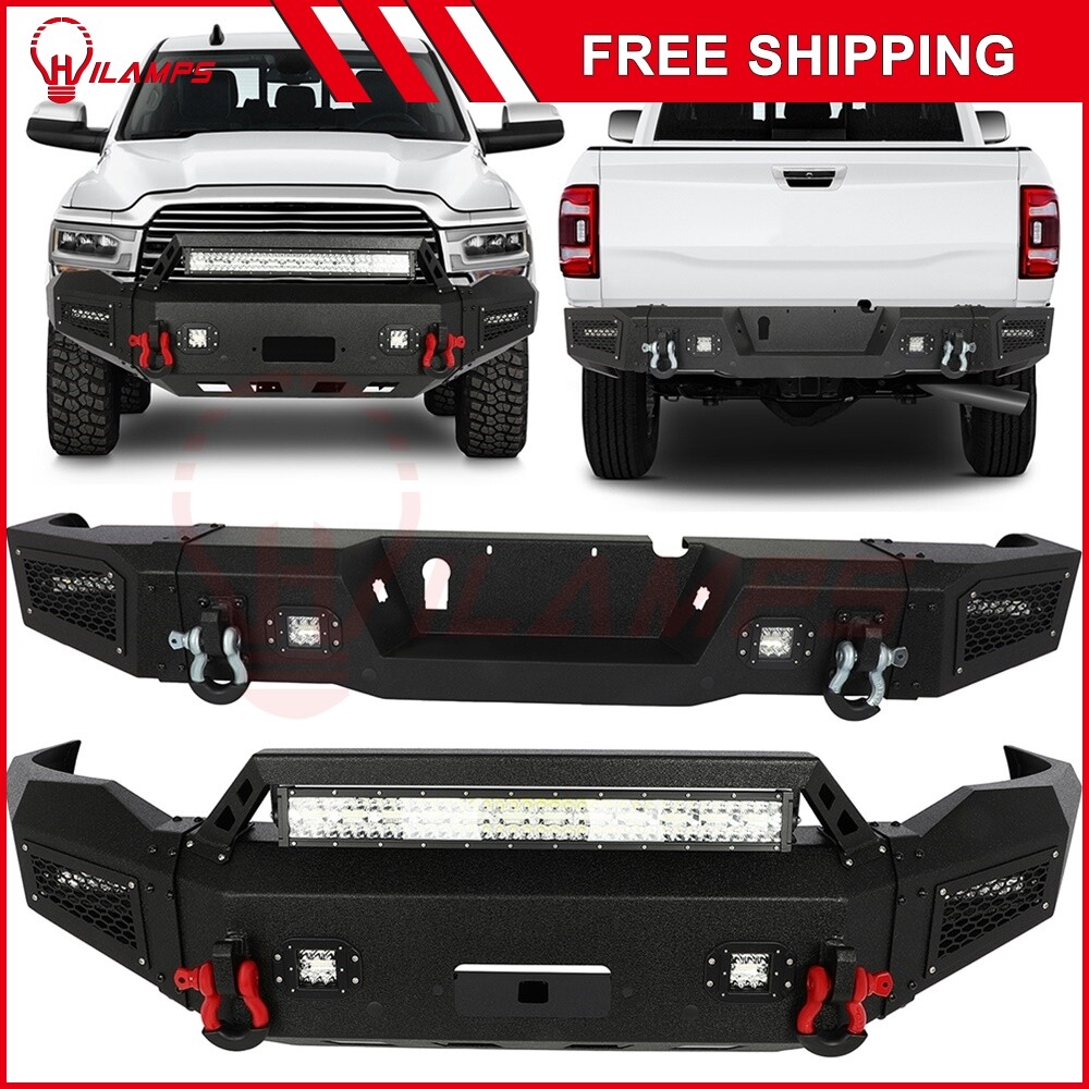 2019-2022 Dodge Ram 2500/3500 Powder-Coated Steel Bumper with LED Lights  