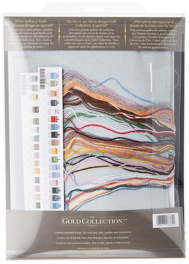 Gold Collection Counted Cross Stitch 'Winter's Hush', Grey Aida, 16