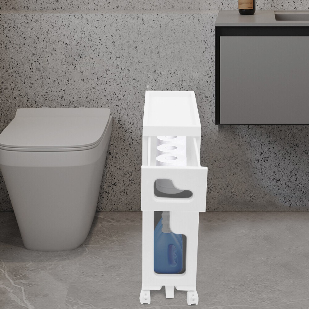 Slim Bathroom Storage Floor Cabinet with Ample Space  