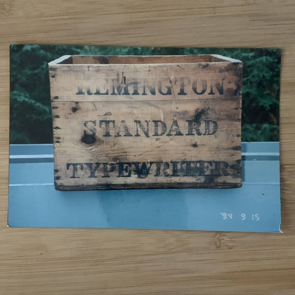 Found Photo 4x6 Antique Gun Collection Vintage Remington Typewriter Wood Case