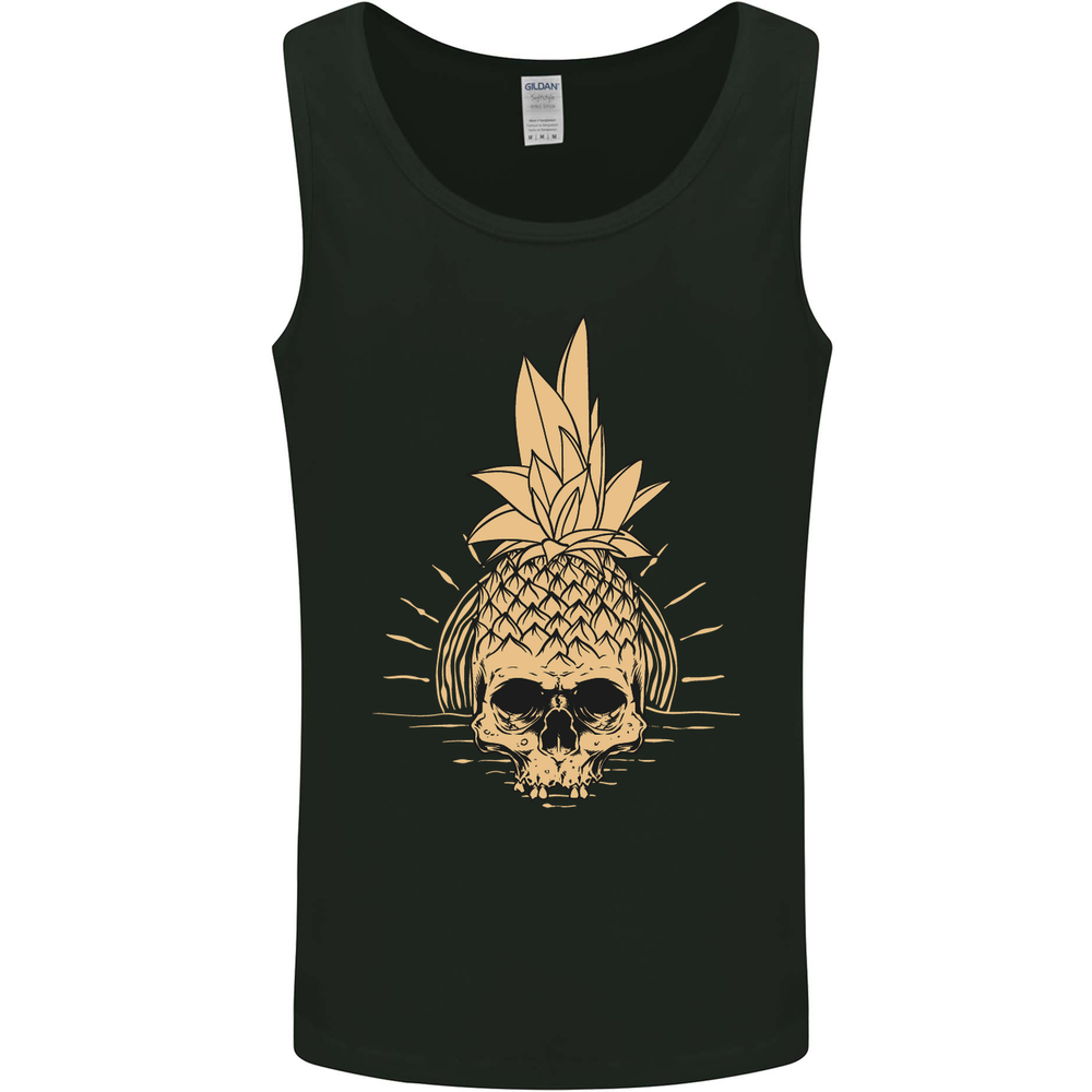 Pineapple Skull Gothic Biker Surfing Mens Vest Tank Top