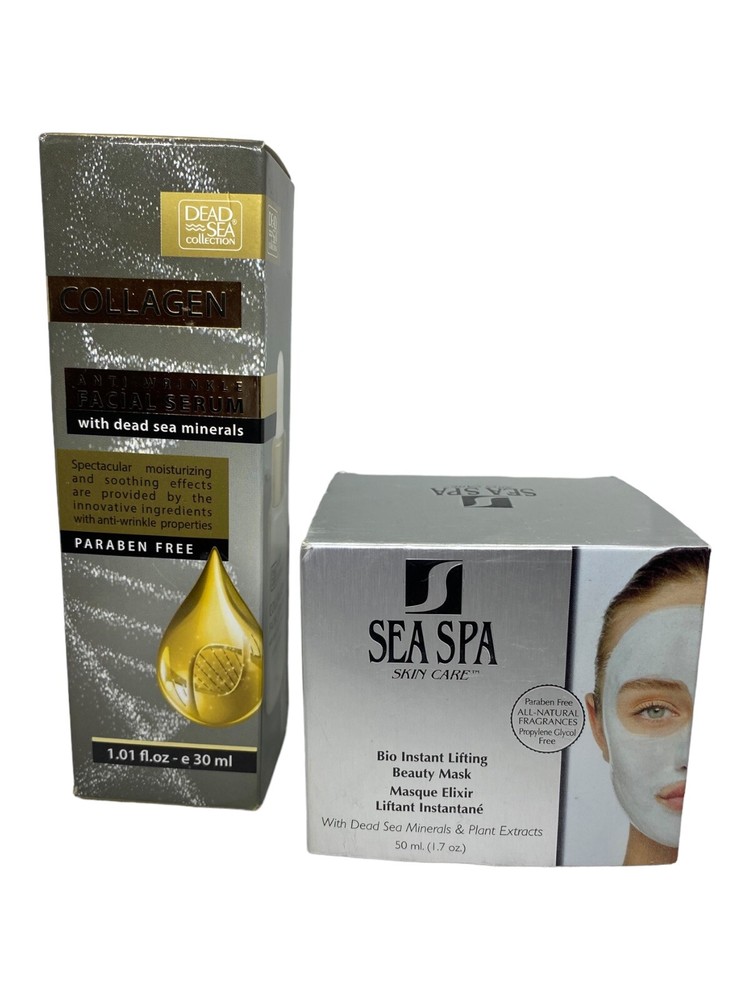 Suero facial antiarrugas con colágeno Dead Sea Collection + máscara de belleza Sea Spa dúo