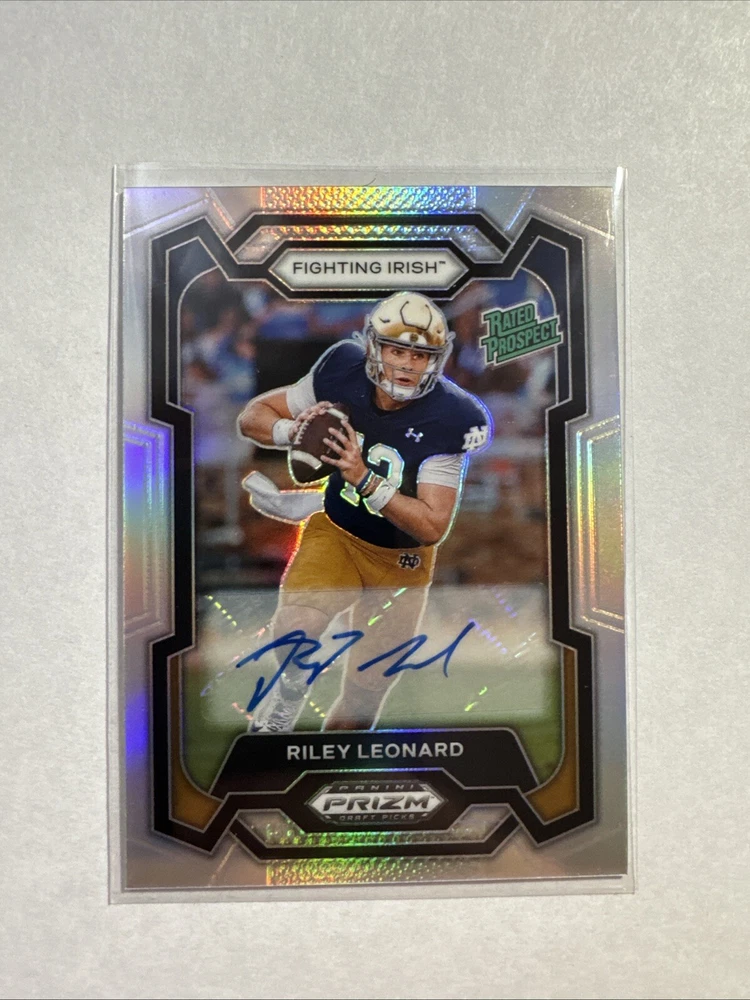 2024 Panini Prizm Draft Picks Riley Leonard #106 Silver Prizm Autograph AU Rookie Card RC Football Collectible