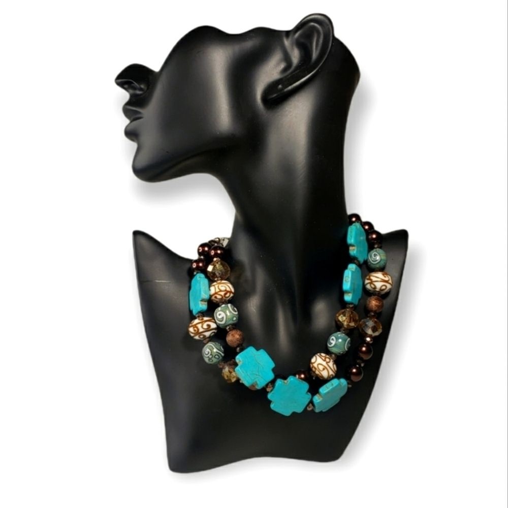 EUC South West Beaded Necklace STATEMENT NECKLACE Approx 24