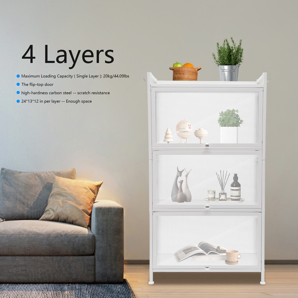 Storage Cabinet Kitchen Pantry Storage Cupboard Freestanding Microwave Rack NEW！