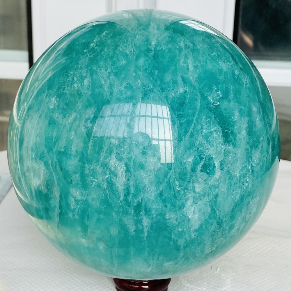 Natural Green Fluorite Quartz Sphere Crystal Ball for Reiki Healing Energy
