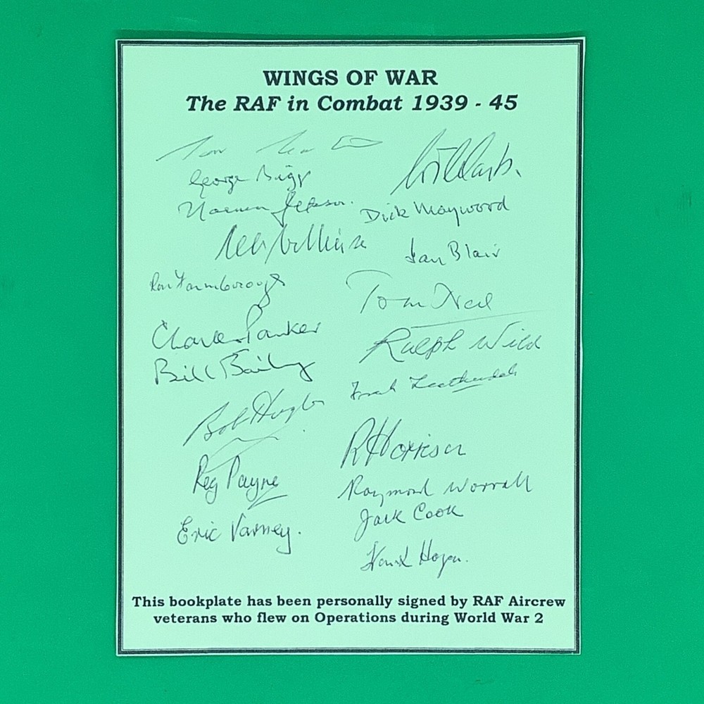 RAF Combat Aircrew Bookplate - Signed By 20 WWII Veterans