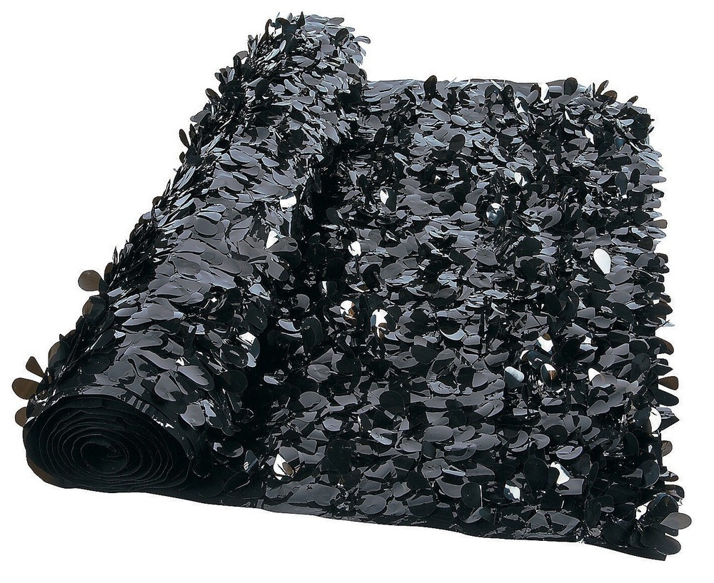 Floral Black Petal 15ft Backdrop for Halloween Decor Wall Table Cover