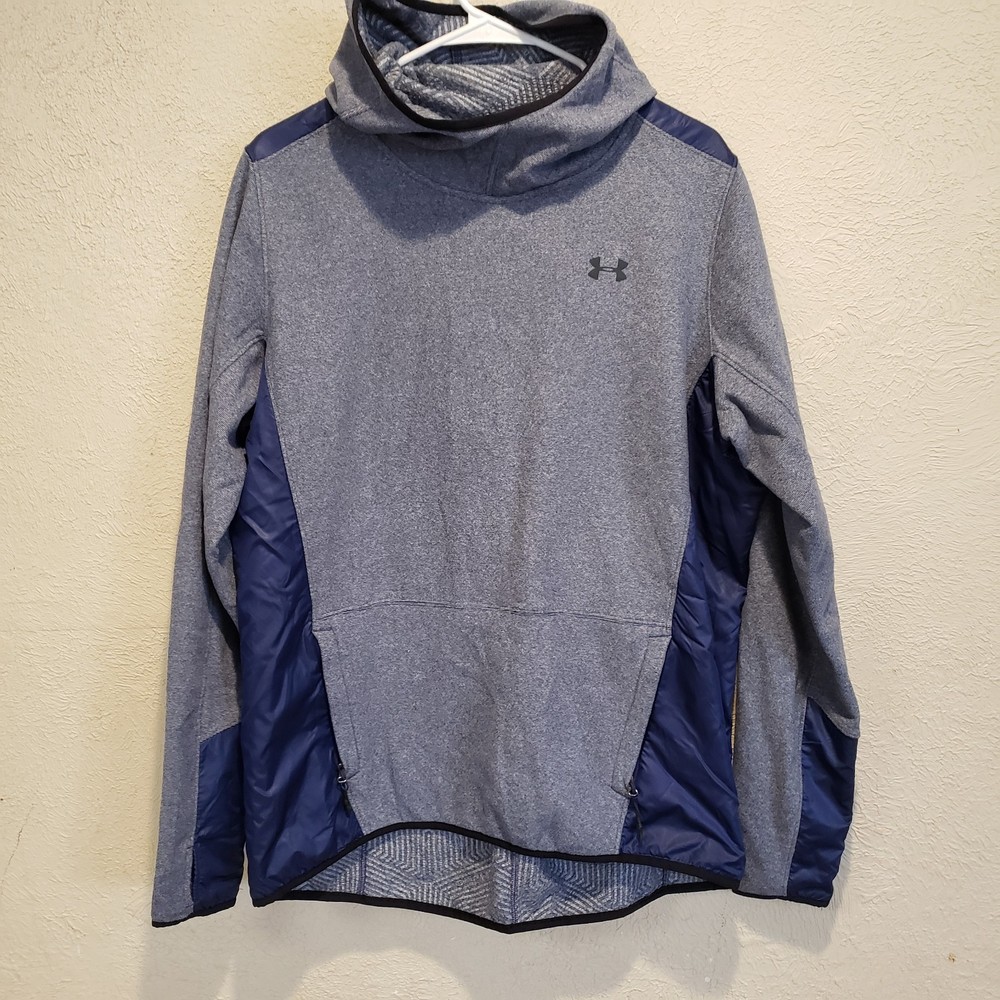 Under Armour Cold Gear Infrared Hoodie Pullover Women XL Purple Thumb Holes