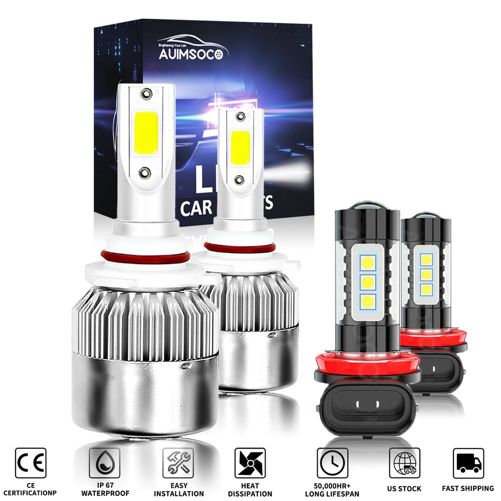 2013-2015 Dodge Dart LED Headlight High Low Beam Fog Light Bulbs Kit 4X White