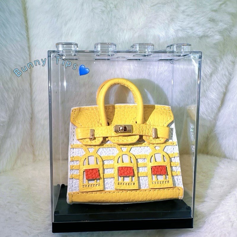 Cute Leather Mini Wallet Lipstick Keychain Bag Charm for AirPod Ladies Car Accessory  