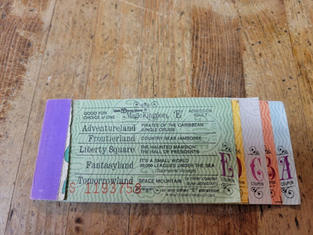 1979 Walt Disney World Adult ticket coupon book booklet original Disney 1970's