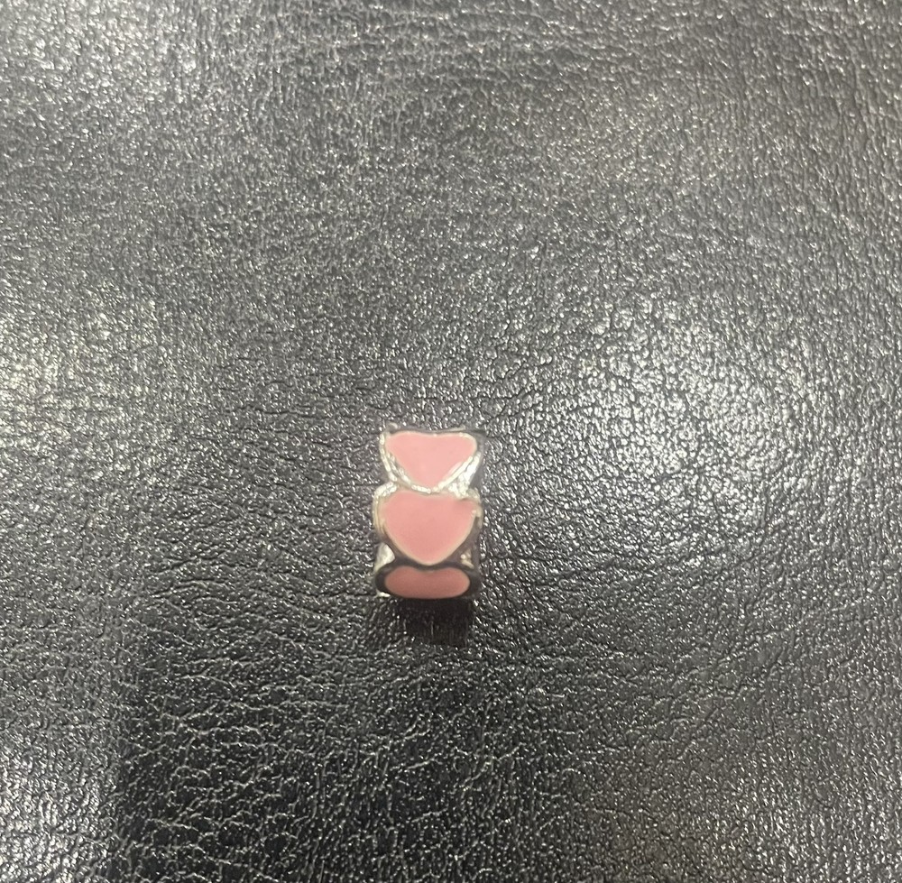 Pandora Style Mother's Day Pink Hearts Alloy Enamel Charm Free Shipping  -image