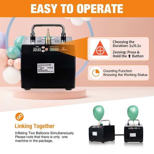 B231 Lagenda Electric Balloon Pump Balloon Inflator Air Blower Party Black