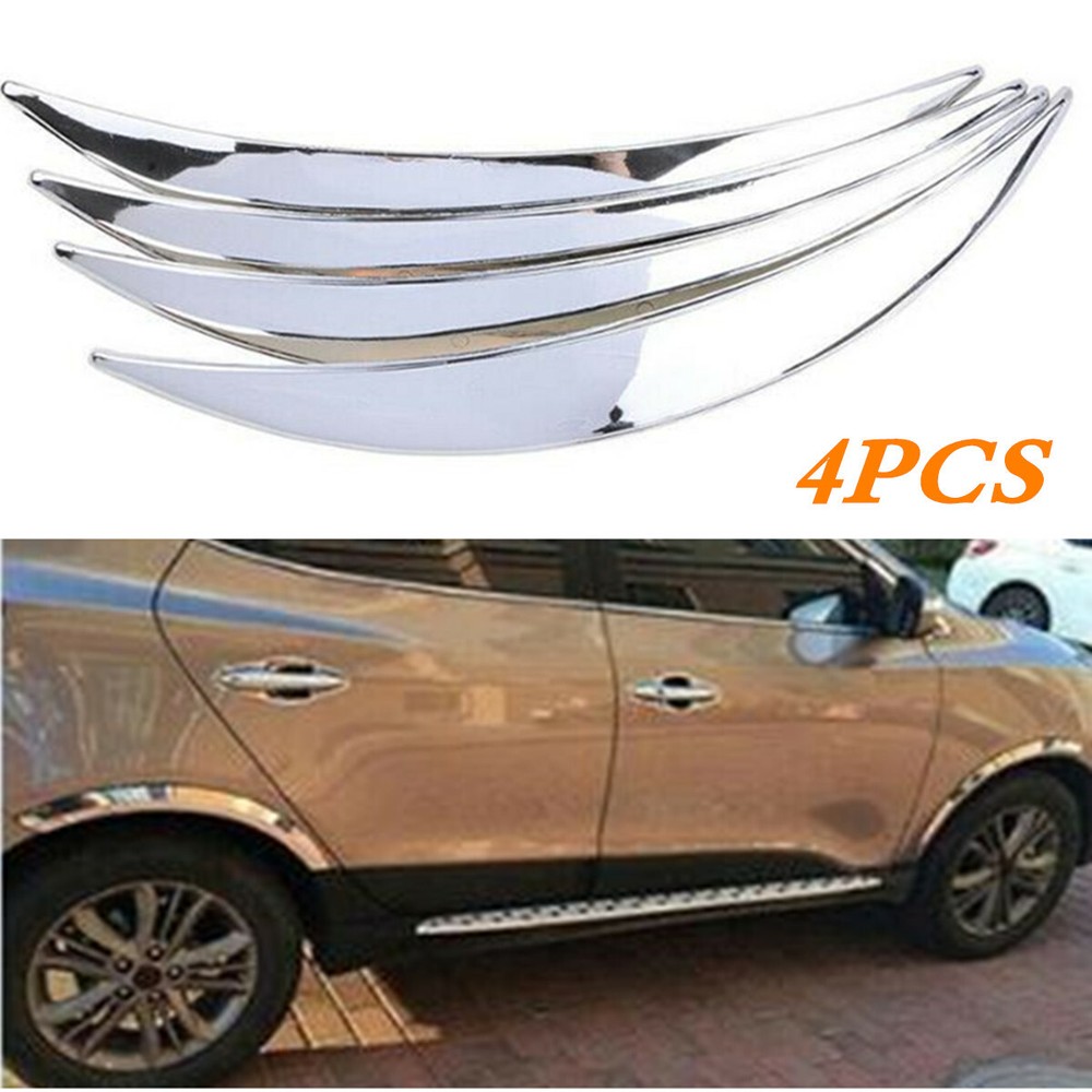 4Pcs Chrome Car ABS Wheel Eyebrow Arch Trim Cover Fender Flares Anti-scratch