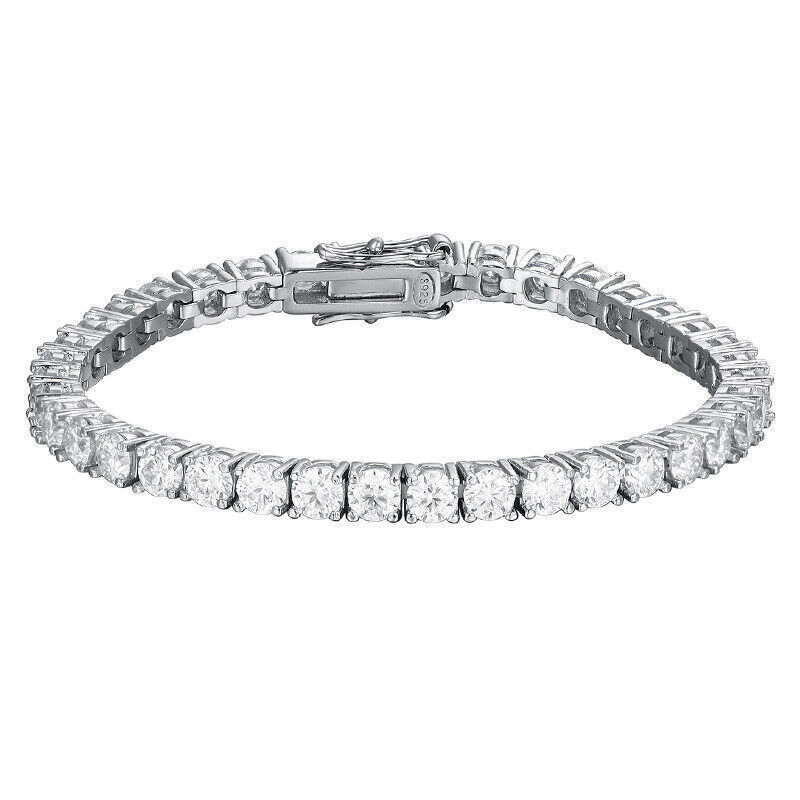 0.3ct 4mm VVS1 GRA Certified Moissanite Tennis Bracelet in 925 Sterling Silver