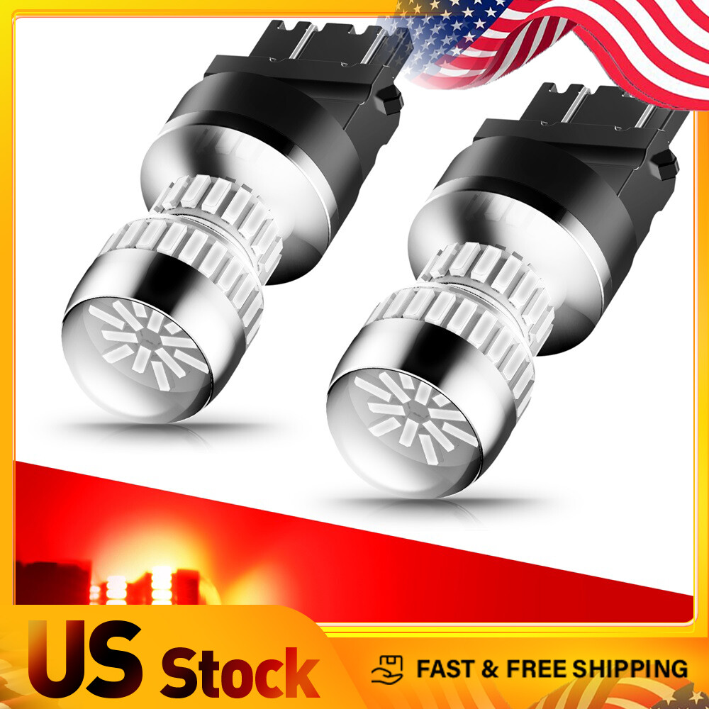 2X AUXITO 3157 3156 4057 LED Tail Break Light Singal Stop Bulb RED Light 54H