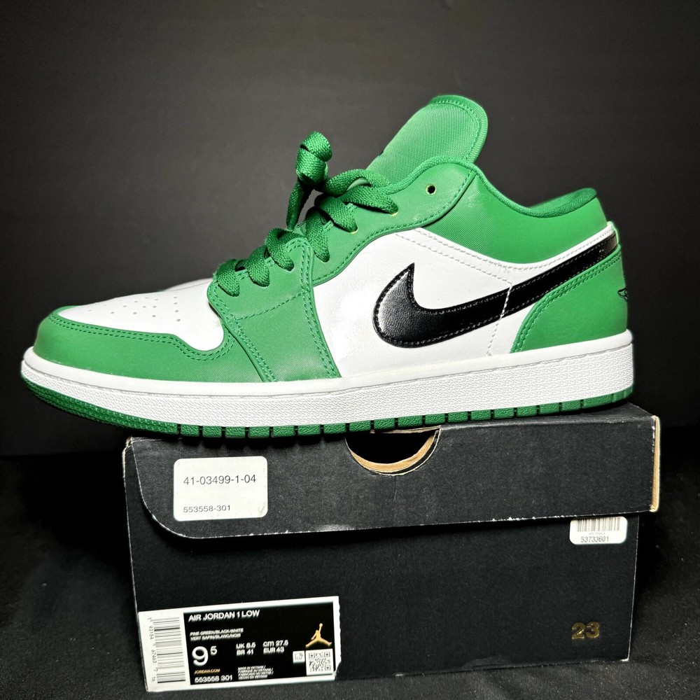 Nike Air Jordan 1 Low Pine Green Men's Shoes - Size 9.5 - 553558 301