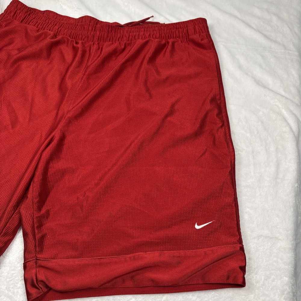 Vtg Nike Men Basketball Shorts XL Red Dazzle Streetwear Y2K Gym Athletic Loose