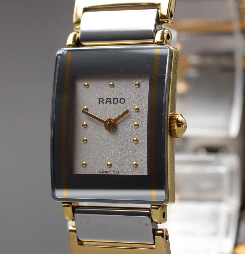 Near Mint RADO DiaStar 153.0420.3 Grey Ceramic Women's Quartz Watch Japan