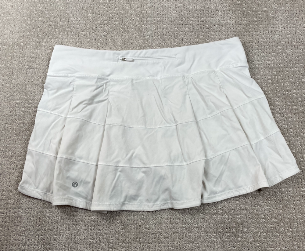 Lululemon Skirt Womens Size 12 Tall White Pace Rival Lined Skort Tennis W8A85T
